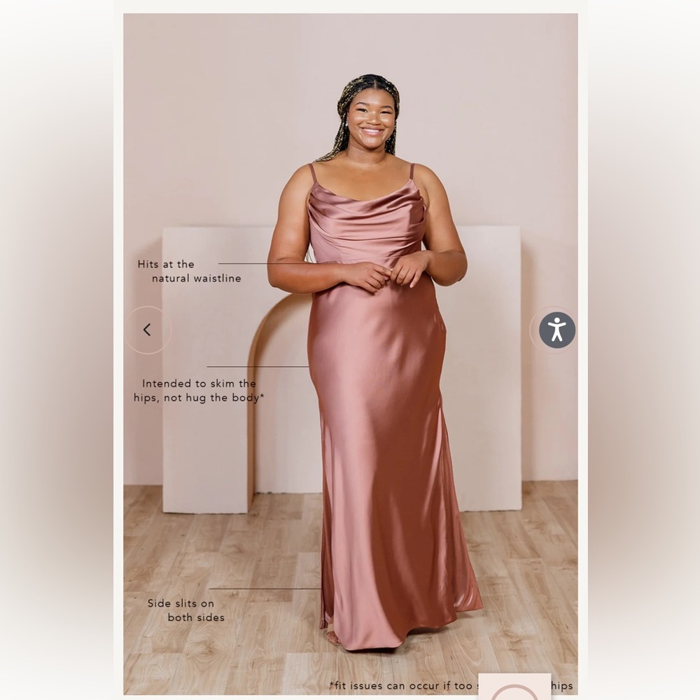 Revelry Skye Satin Dress in Desert Rose